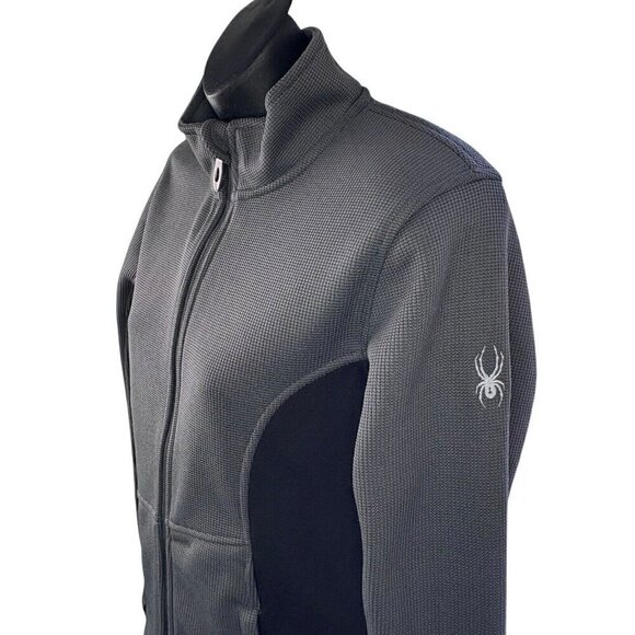 Spyder Sweater Fleece Full-Zip Jacket Gray Black Women’s M NWT #187335 GORP CORE - Picture 2 of 8